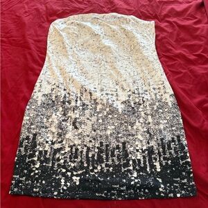 SHEIN Black and White Strapless Dress